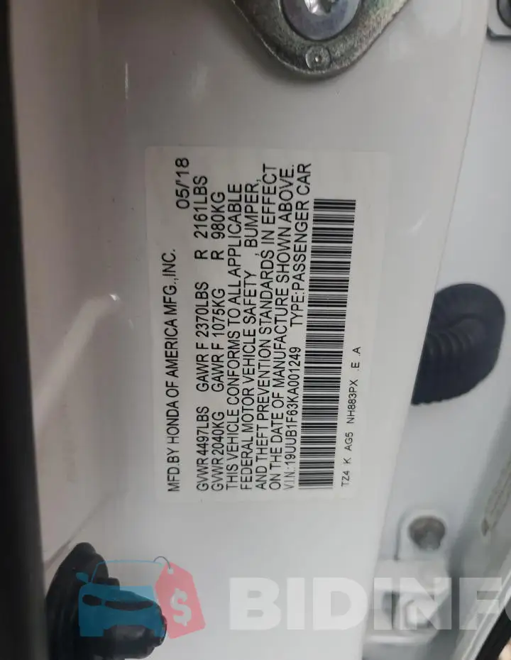 19UUB1F63KA001249 Photo# 12