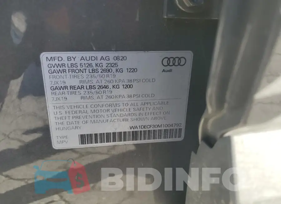 WA1DECF30M1004792 Photo# 14
