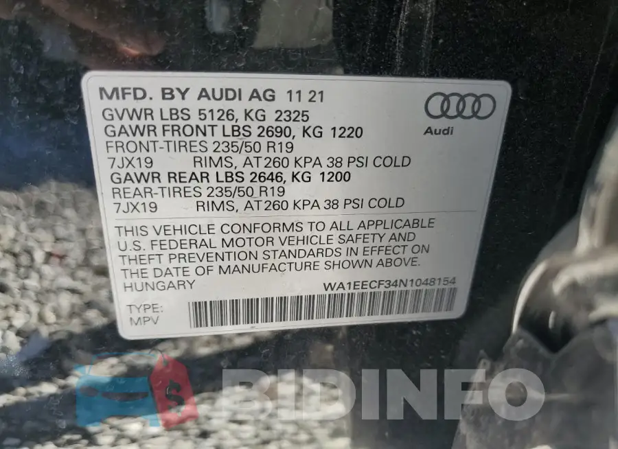 WA1EECF34N1048154 Photo# 14