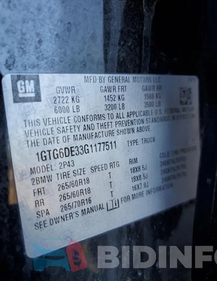 1GTG6DE33G1177511 Photo# 12