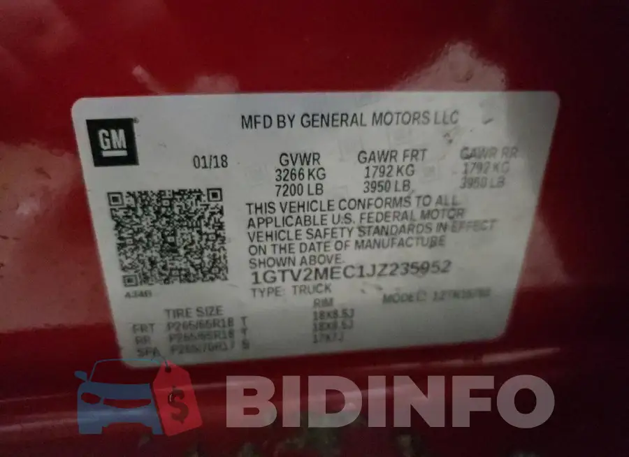 1GTV2MEC1JZ235952 Photo# 12