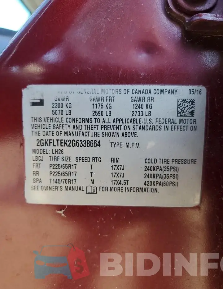 2GKFLTEK2G6338664 Photo# 13