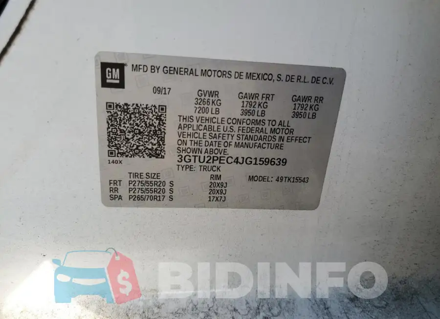 3GTU2PEC4JG159639 Photo# 13