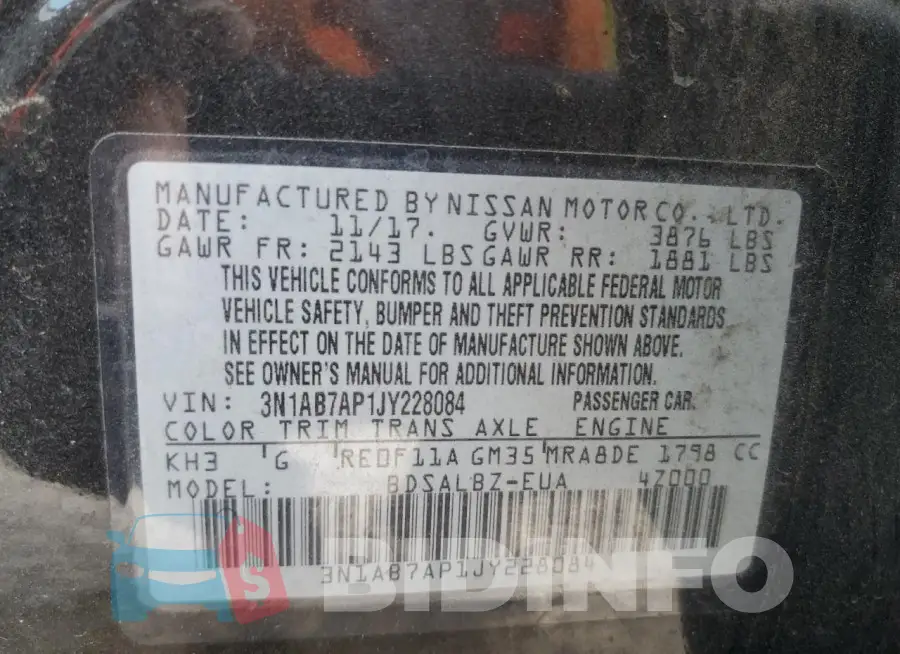 3N1AB7AP1JY228084 Photo# 12