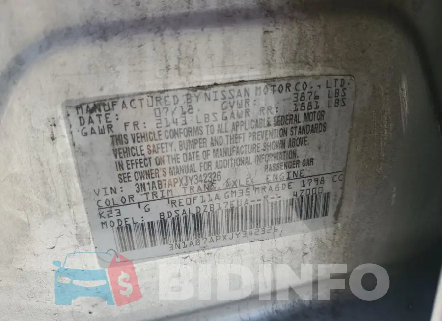 3N1AB7APXJY342326 Photo# 12