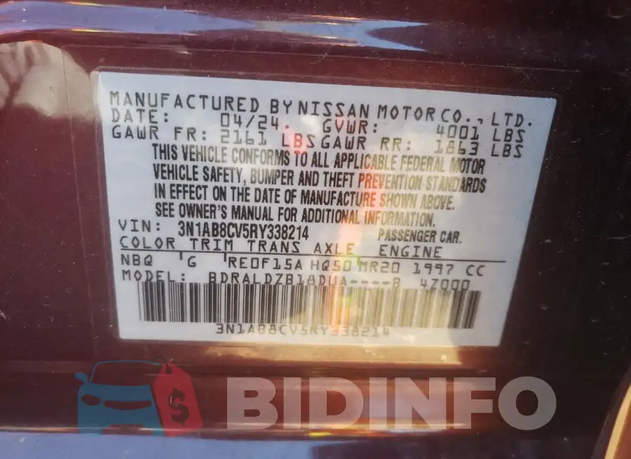3N1AB8CV5RY338214 Photo# 12