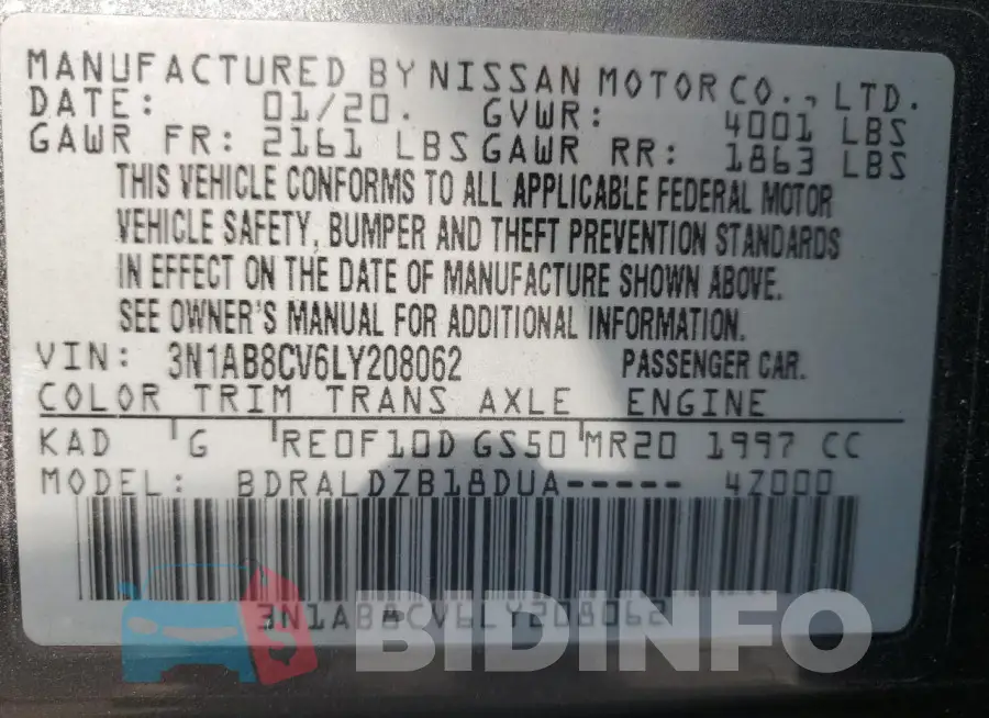 3N1AB8CV6LY208062 Photo# 12