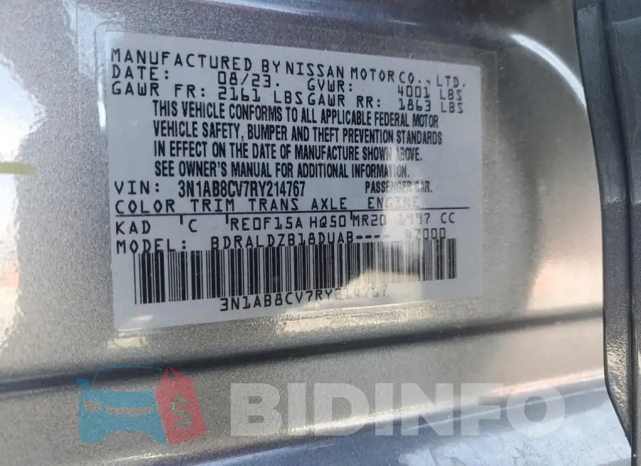 3N1AB8CV7RY214767 Photo# 12
