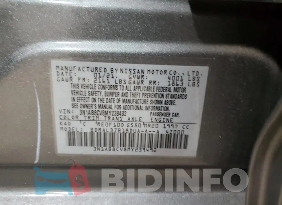 3N1AB8CV8MY239492 Photo# 13
