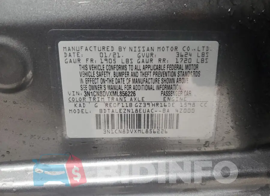 3N1CN8DVXML856226 Photo# 12