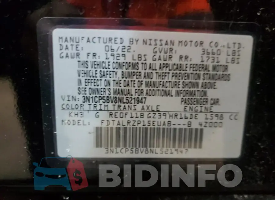 3N1CP5BV8NL521947 Photo# 13