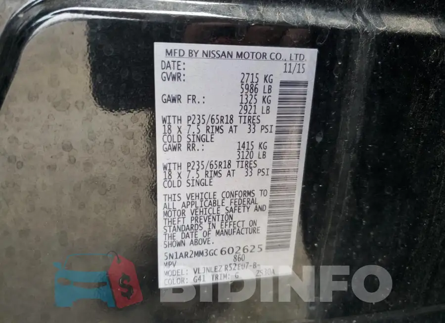 5N1AR2MM3GC602625 Photo# 13