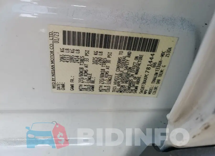 5N1BT3BAXPC781444 Photo# 14