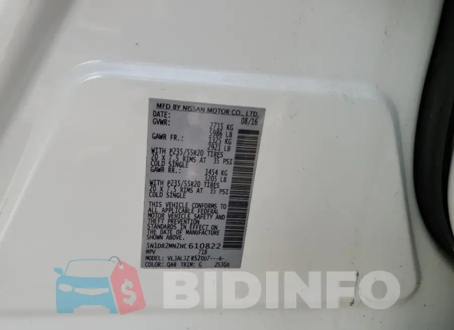 5N1DR2MN2HC610822 Photo# 14