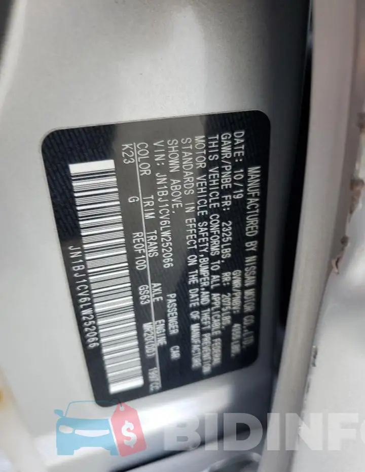JN1BJ1CV6LW252066 Photo# 12