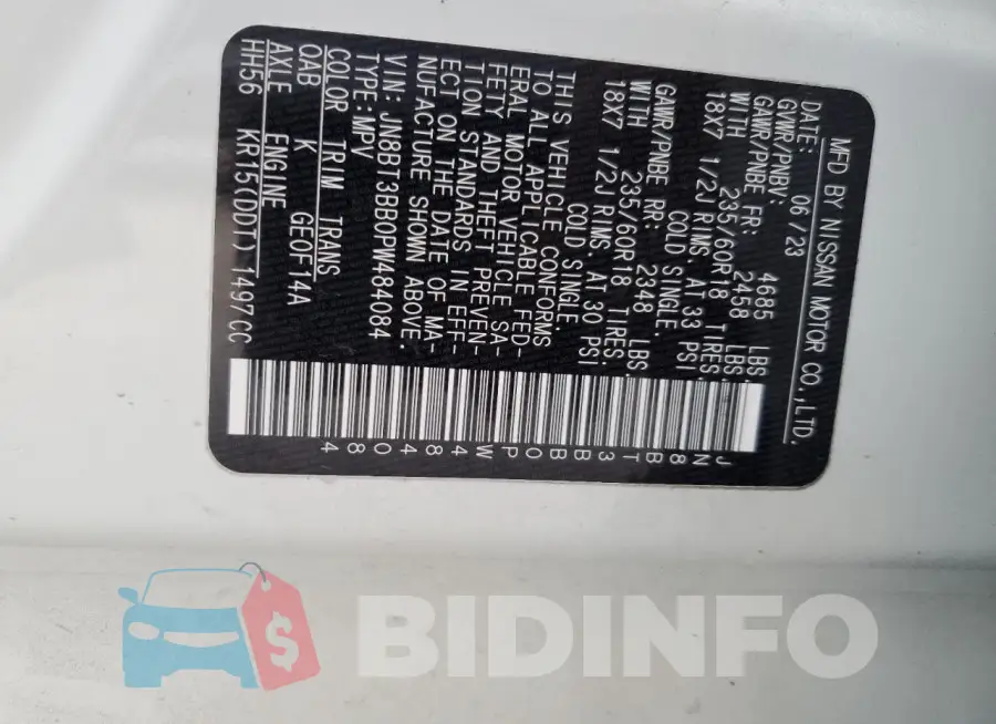 JN8BT3BB0PW484084 Photo# 13