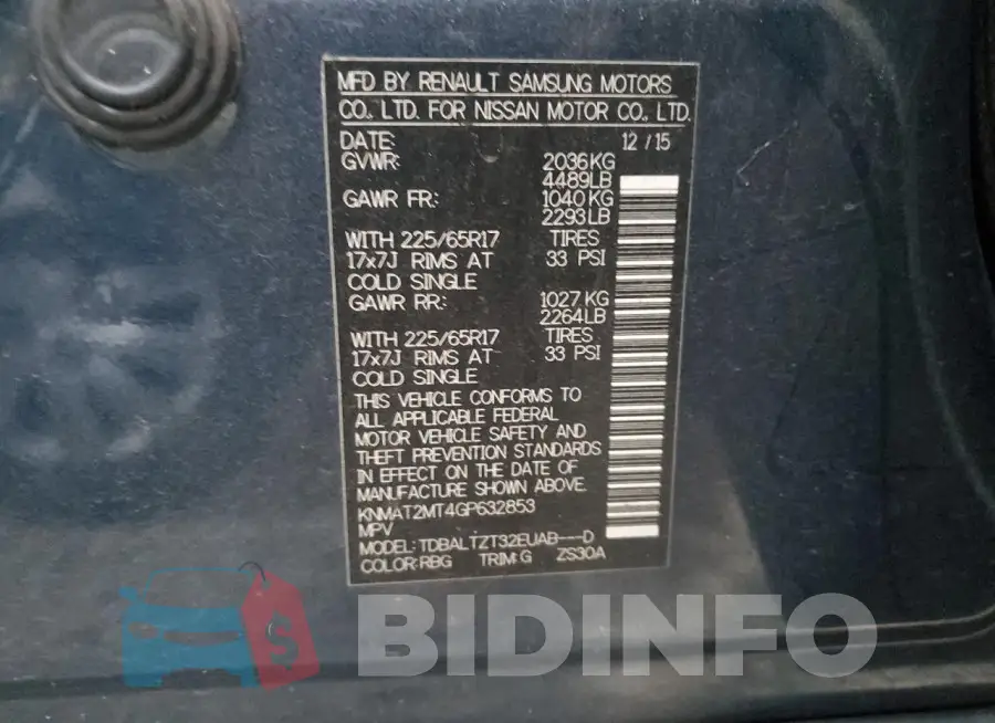 KNMAT2MT4GP632853 Photo# 14