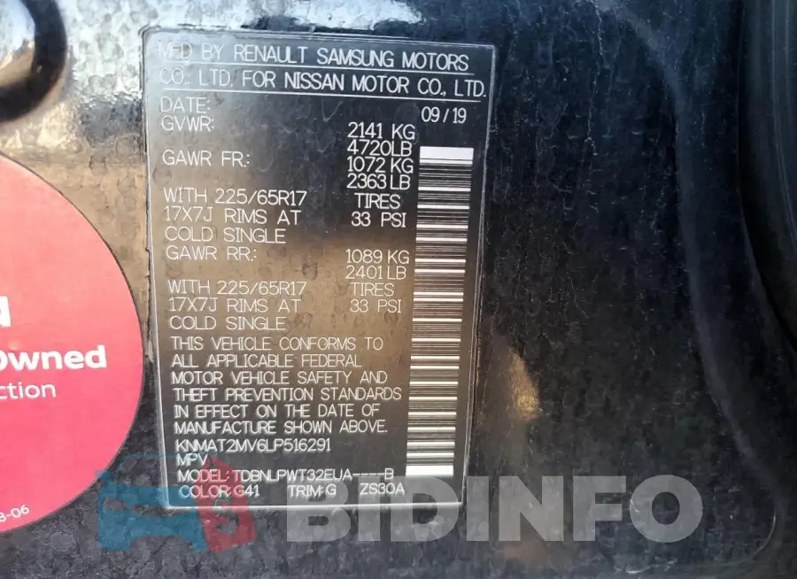 KNMAT2MV6LP516291 Photo# 13