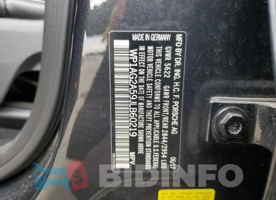WP1AG2A59JLB60219 Photo# 13