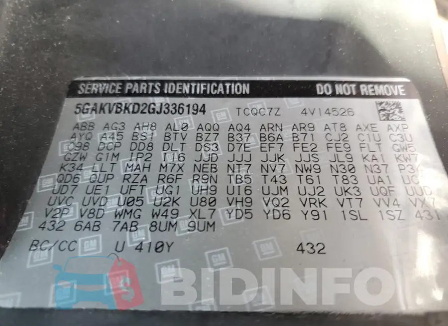 5GAKVBKD2GJ336194 Photo# 13