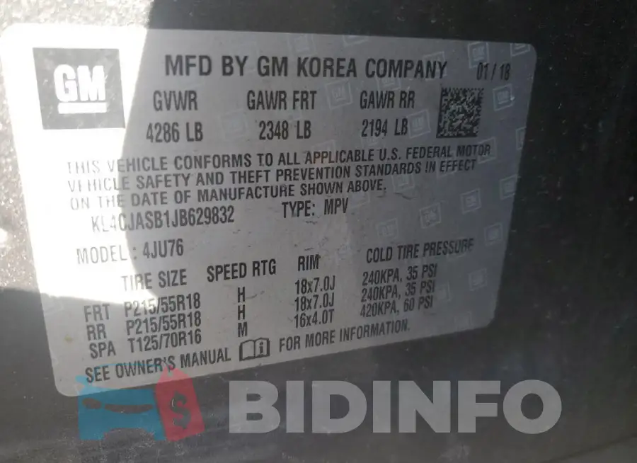 KL4CJASB1JB629832 Photo# 13