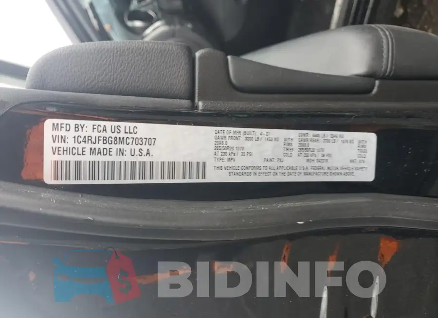 1C4RJFBG8MC703707 Photo# 14