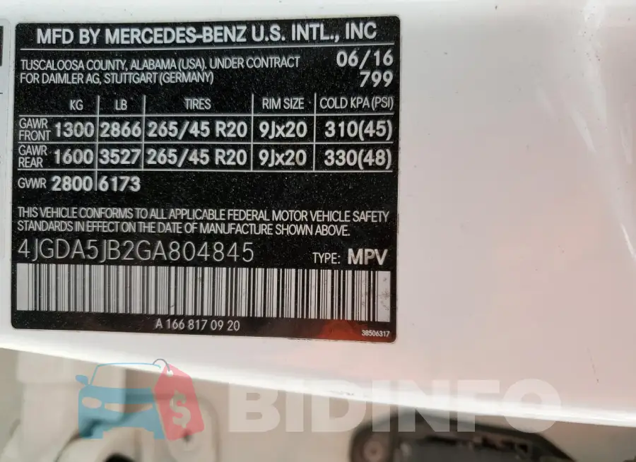 4JGDA5JB2GA804845 Photo# 13