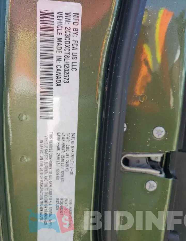 2C3CDXCT8LH202573 Photo# 12
