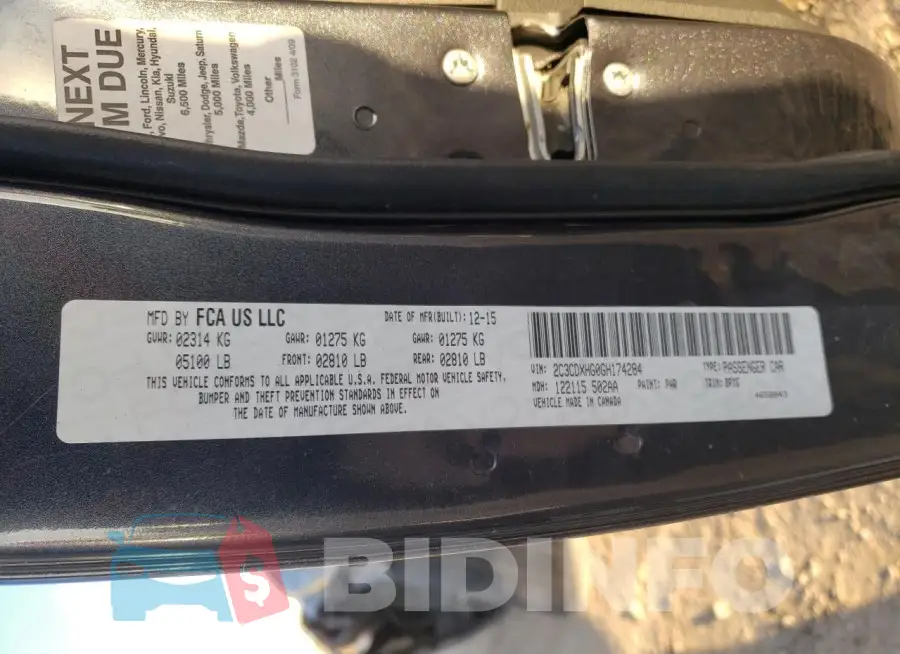 2C3CDXHG0GH174284 Photo# 13