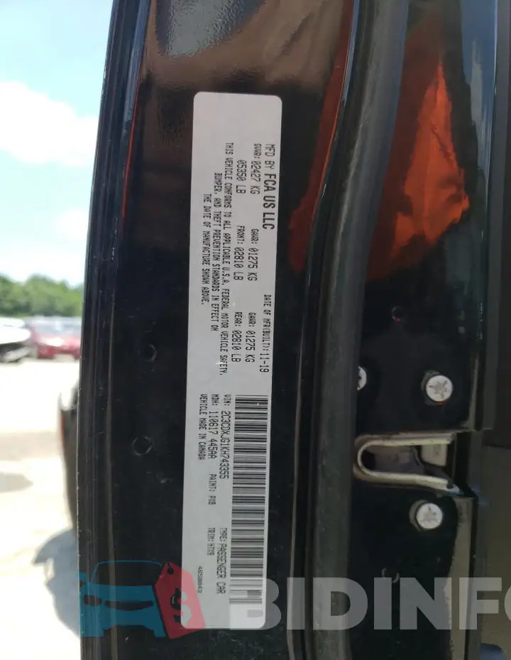 2C3CDXJG1KH743355 Photo# 12