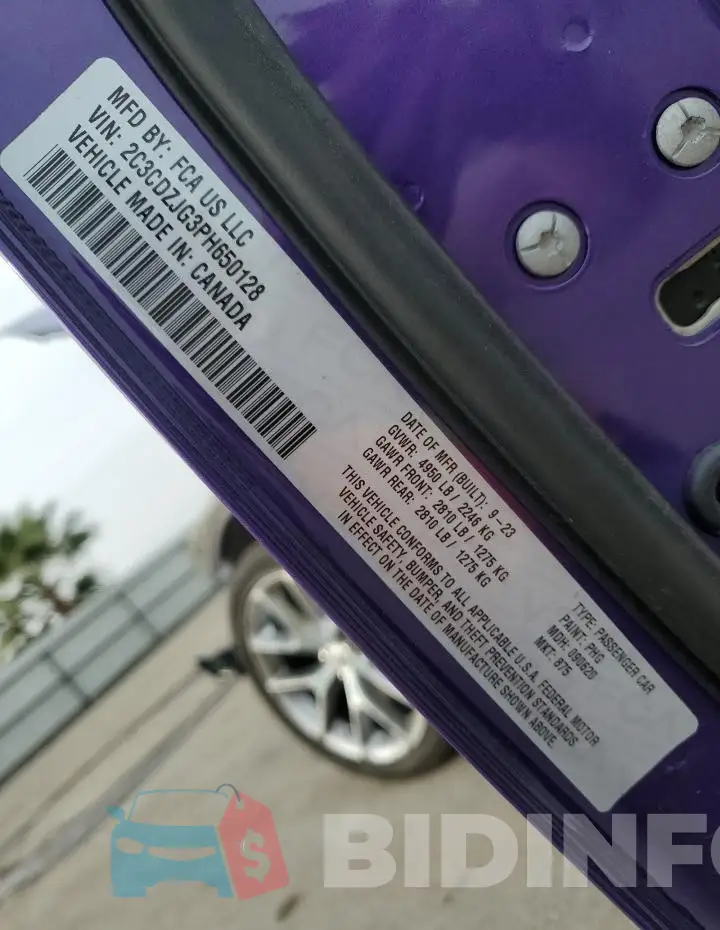 2C3CDZJG3PH650128 Photo# 13