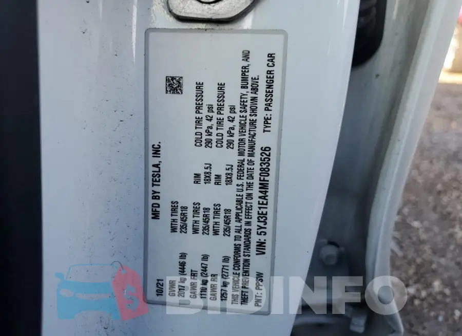 5YJ3E1EA4MF083526 Photo# 12