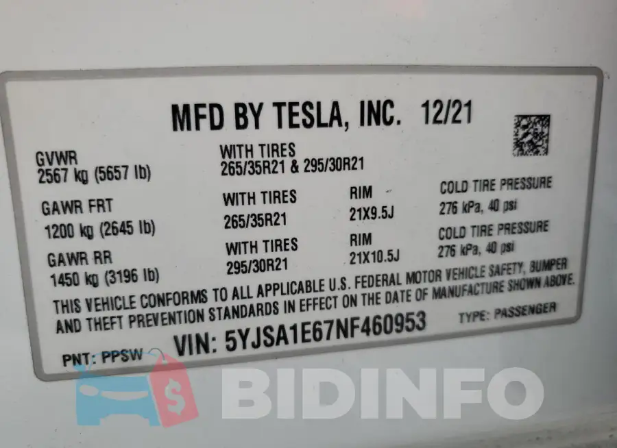 5YJSA1E67NF460953 Photo# 12