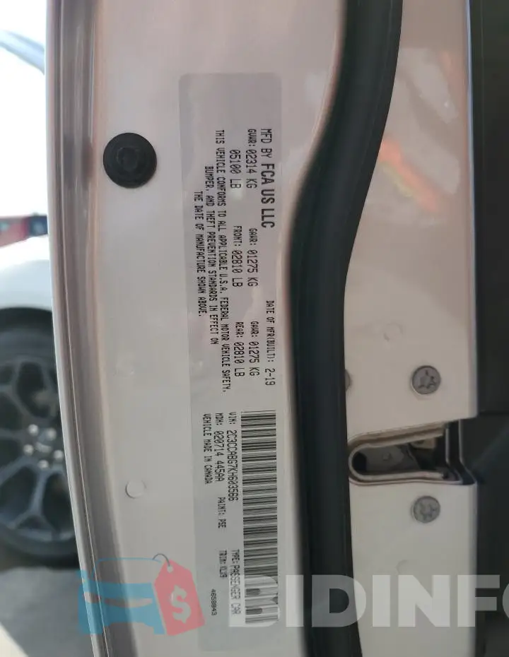 2C3CCABG7KH603566 Photo# 13