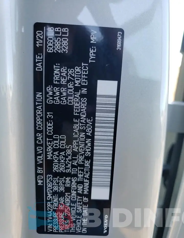 YV4A22PL5M1708753 Photo# 13