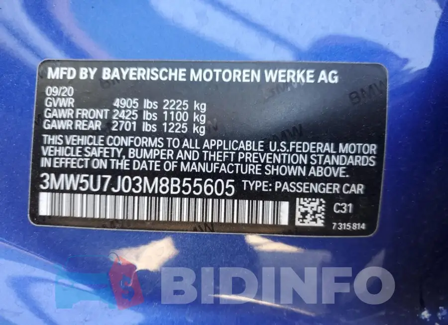 3MW5U7J03M8B55605 Photo# 13
