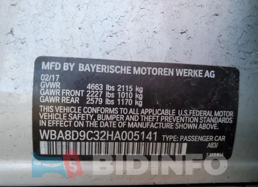 WBA8D9C32HA005141 Photo# 13