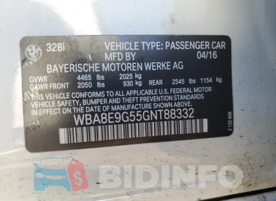 WBA8E9G55GNT88332 Photo# 12