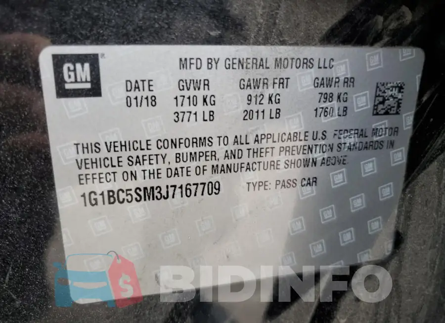 1G1BC5SM3J7167709 Photo# 12