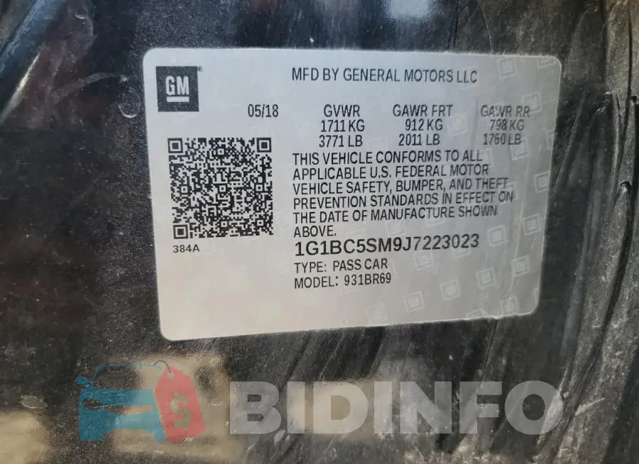 1G1BC5SM9J7223023 Photo# 12