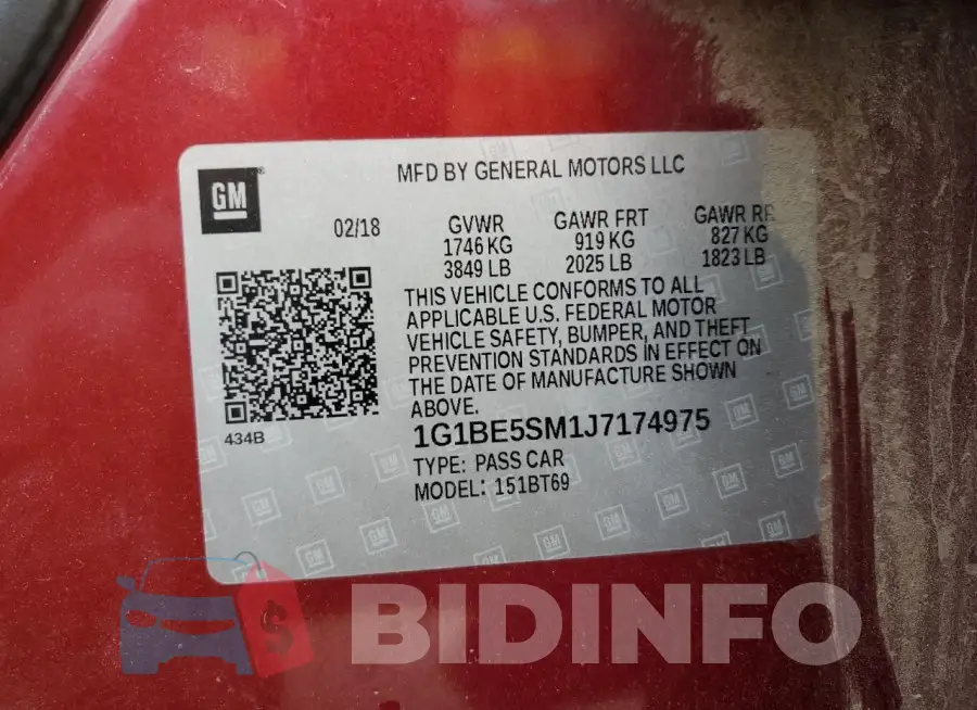 1G1BE5SM1J7174975 Photo# 12