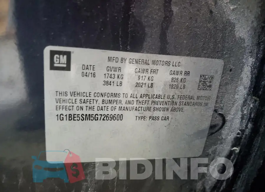 1G1BE5SM5G7269600 Photo# 12