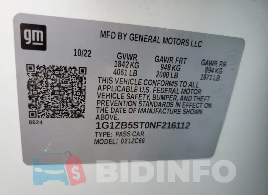 1G1ZB5ST0NF216112 Photo# 12