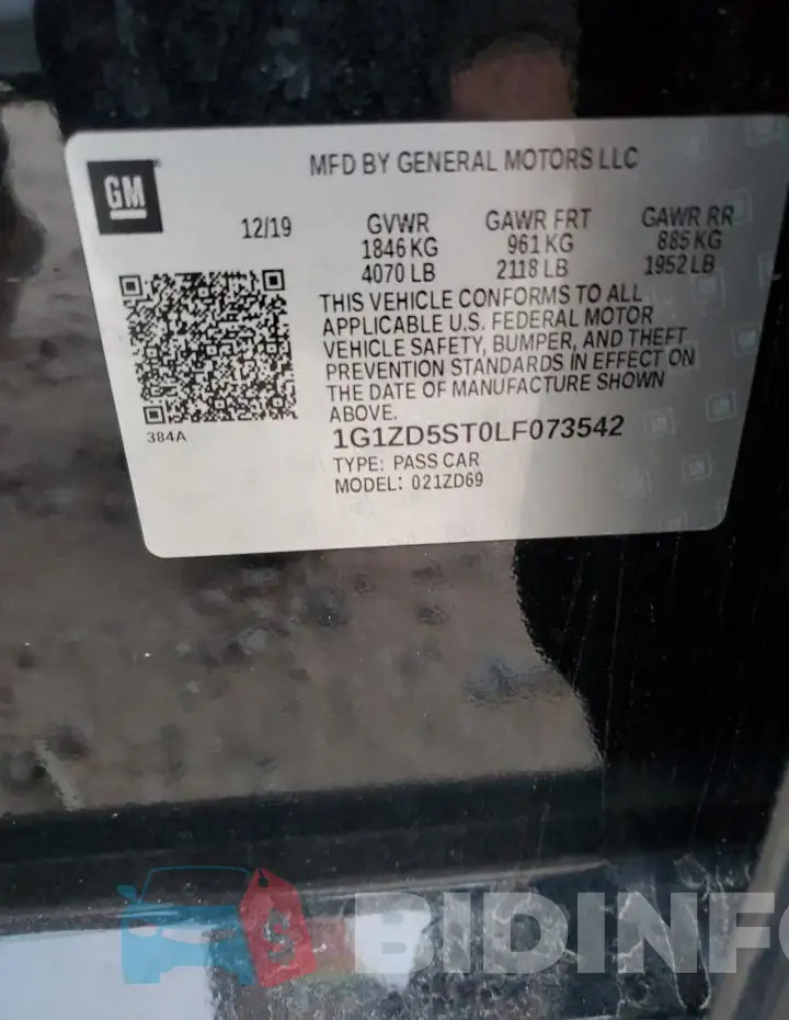 1G1ZD5ST0LF073542 Photo# 12