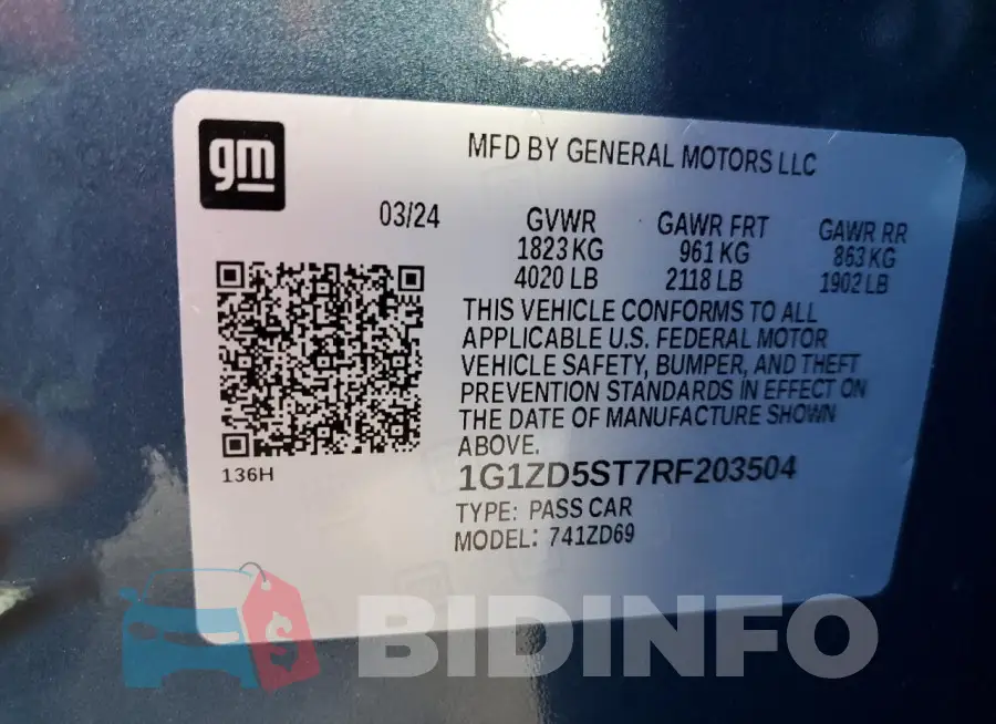 1G1ZD5ST7RF203504 Photo# 13