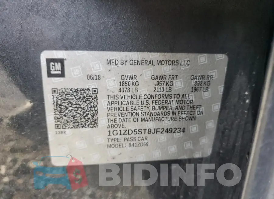 1G1ZD5ST8JF249234 Photo# 12