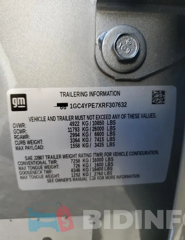 1GC4YPE7XRF307632 Photo# 12