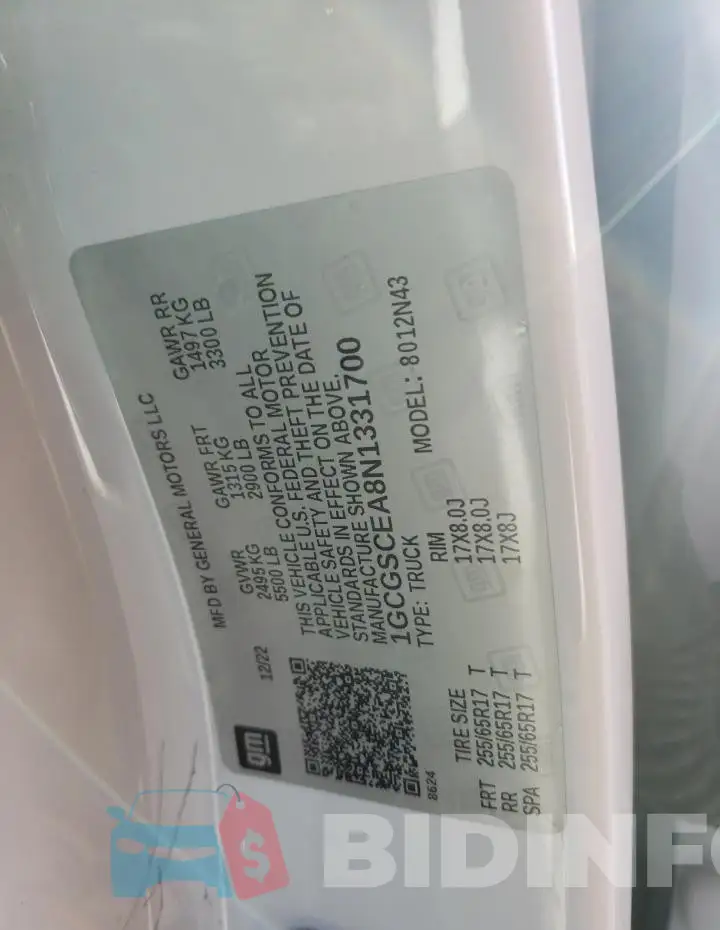 1GCGSCEA8N1331700 Photo# 13