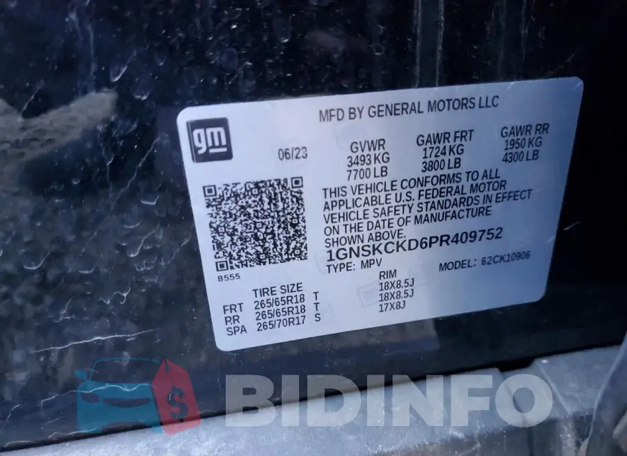 1GNSKCKD6PR409752 Photo# 13