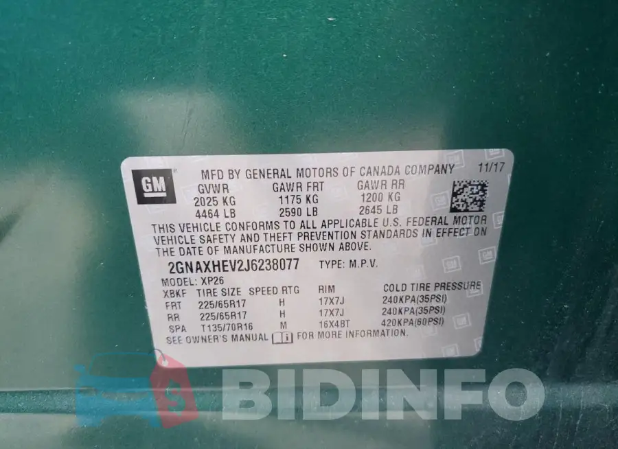 2GNAXHEV2J6238077 Photo# 12